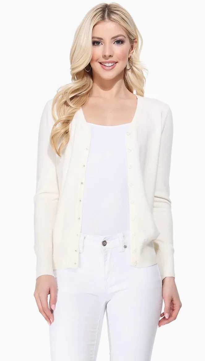 V Neck Button Front Cardigan MK5178