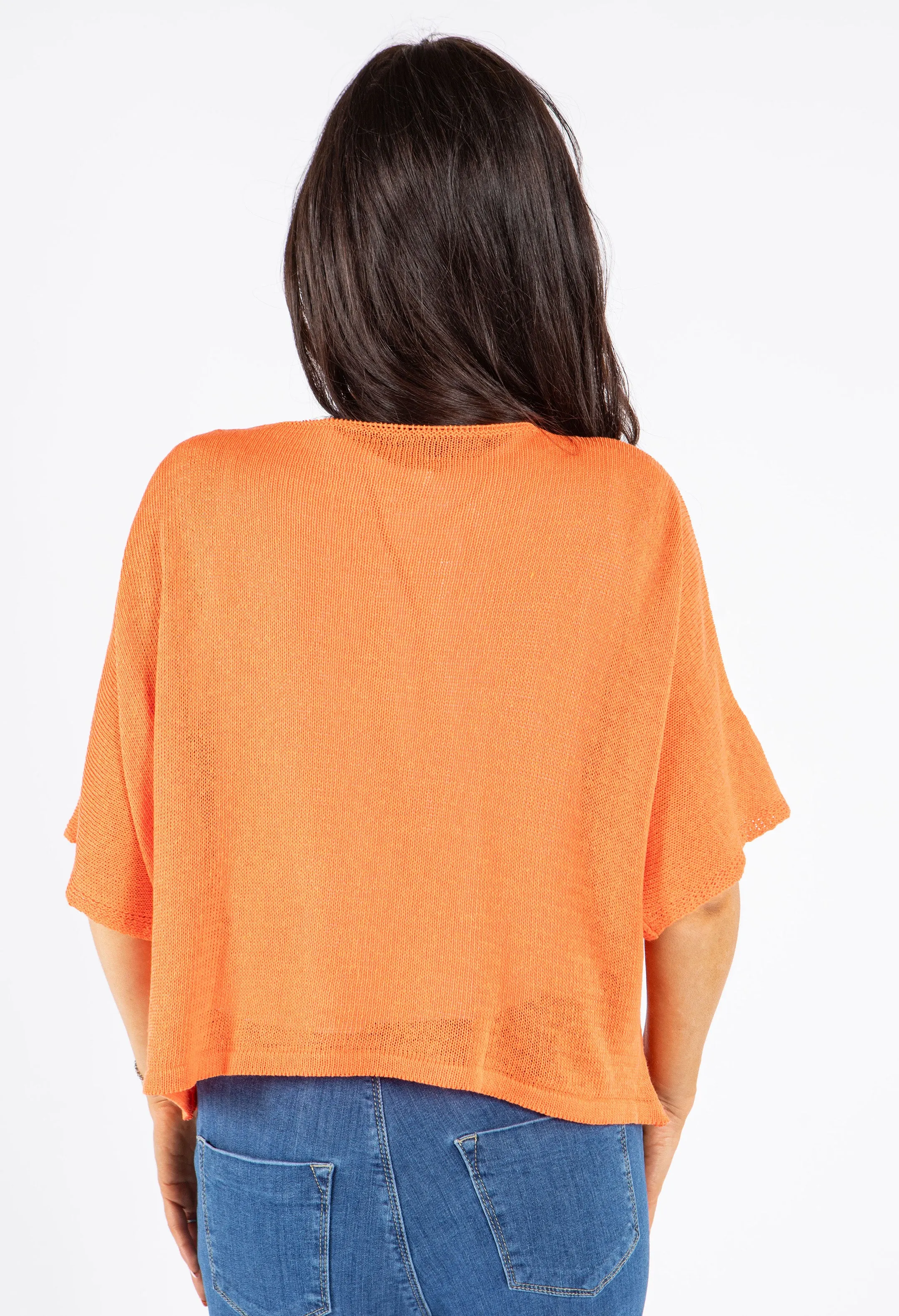 V-Neck Cropped Knit Cardigan
