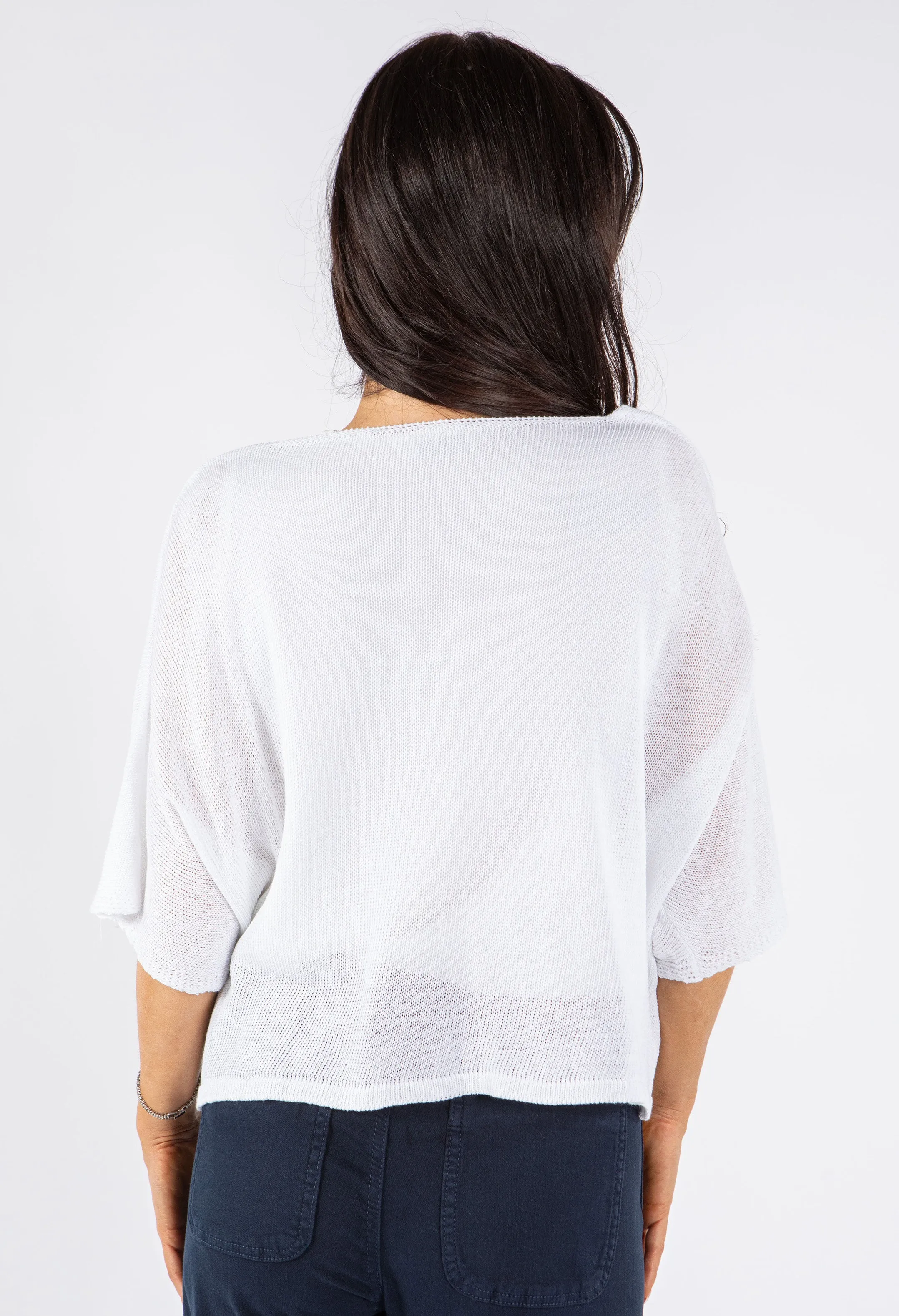 V-Neck Cropped Knit Cardigan