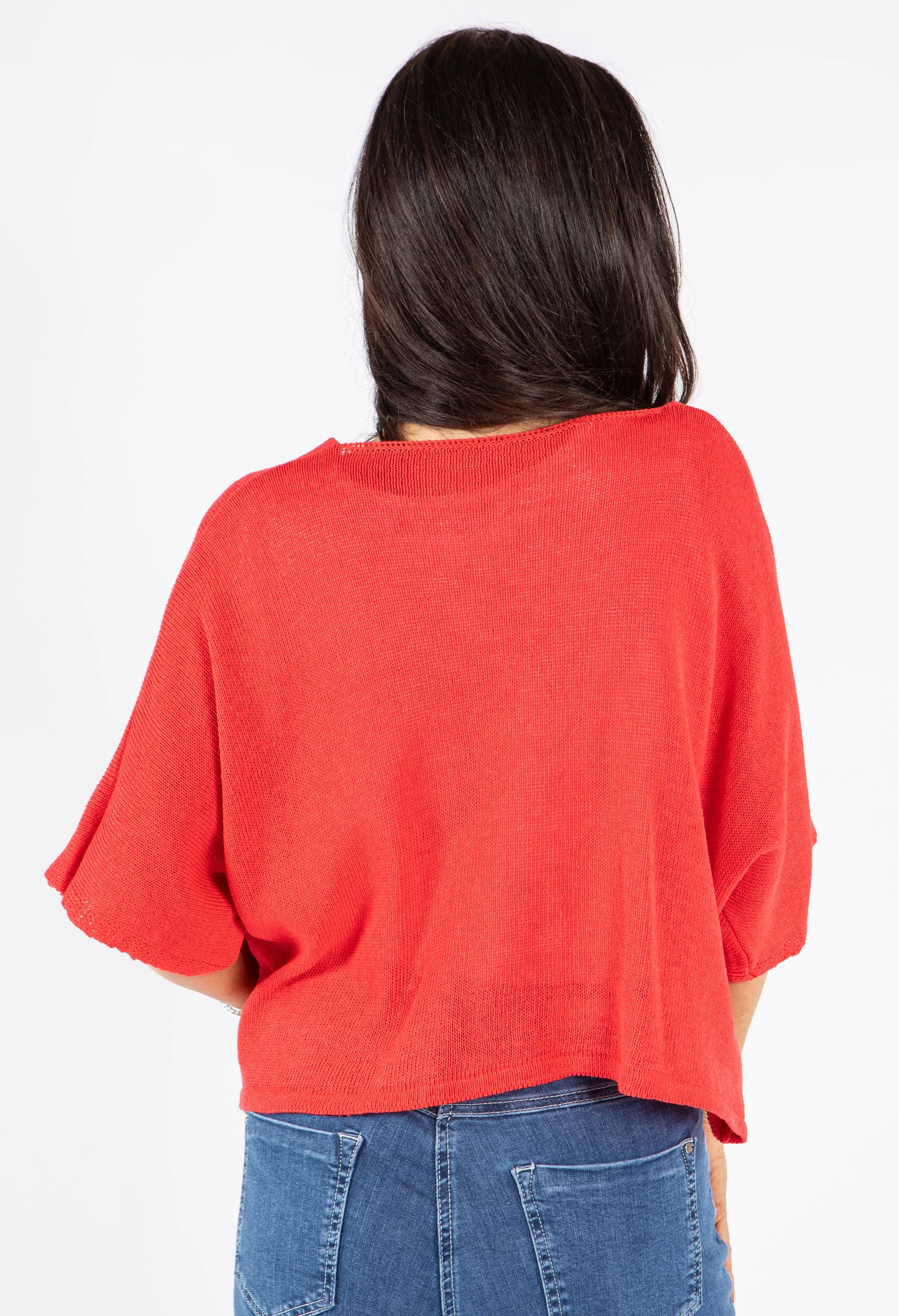 V-Neck Cropped Knit Cardigan