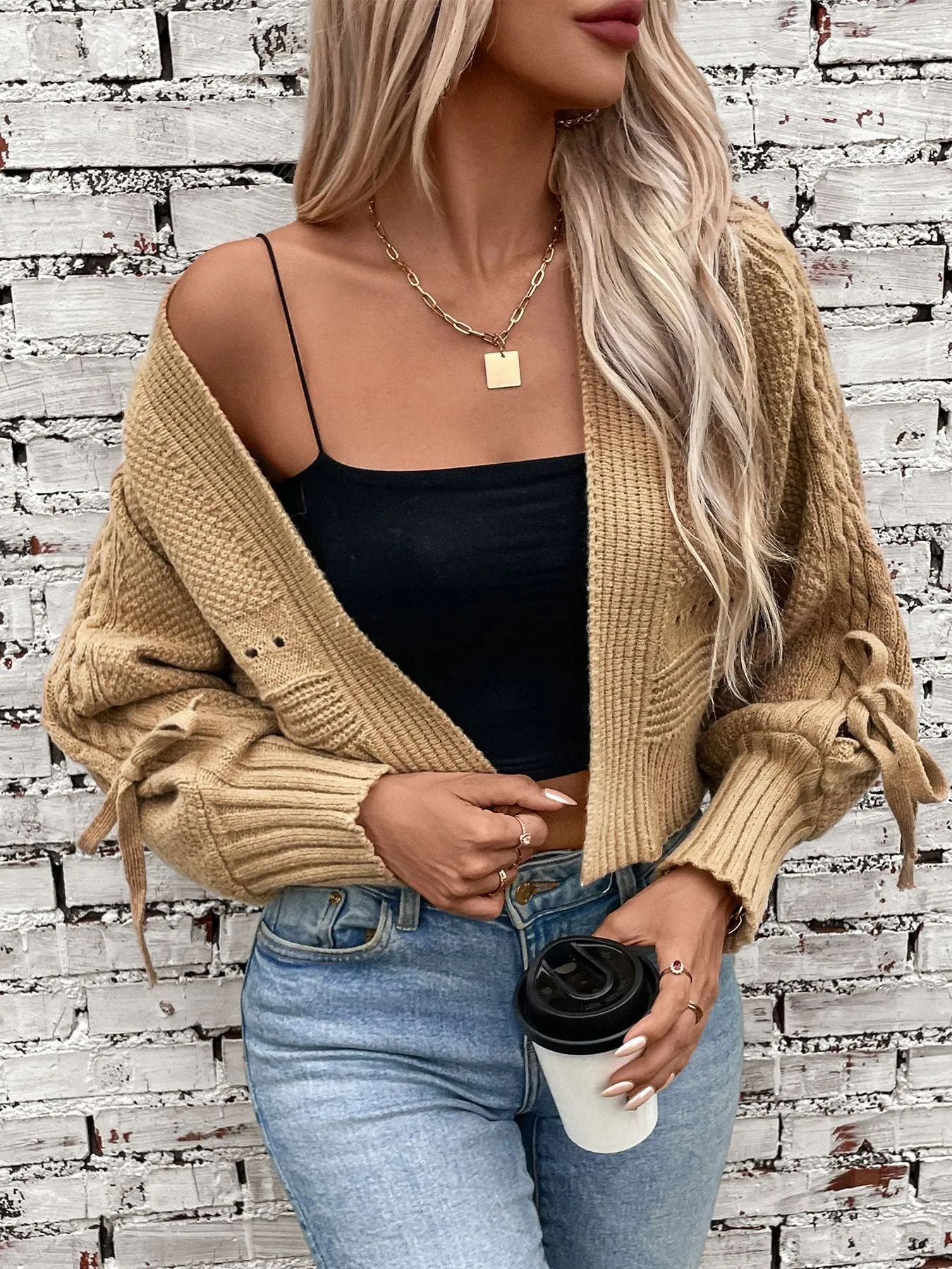 Versatile Women's Cable Knit Cardigan