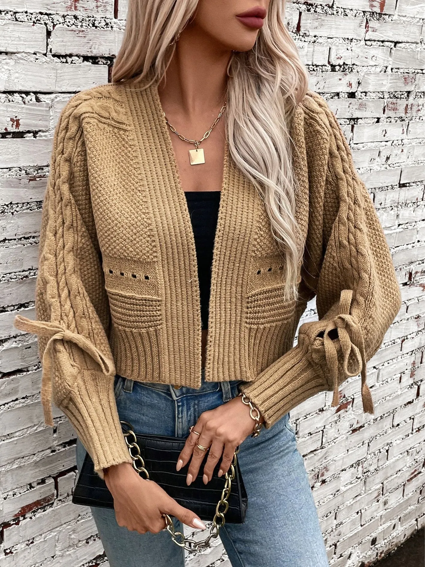 Versatile Women's Cable Knit Cardigan