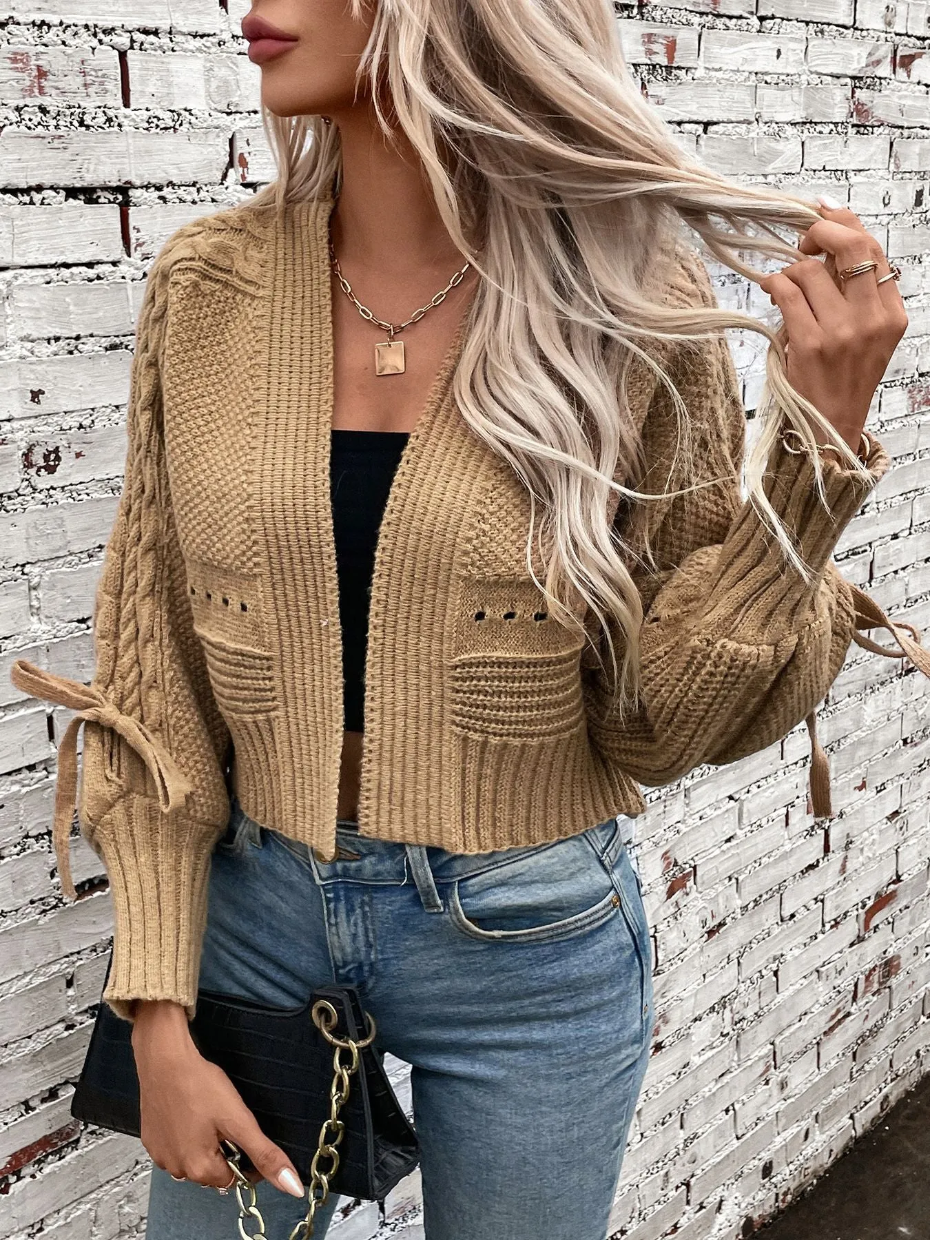 Versatile Women's Cable Knit Cardigan