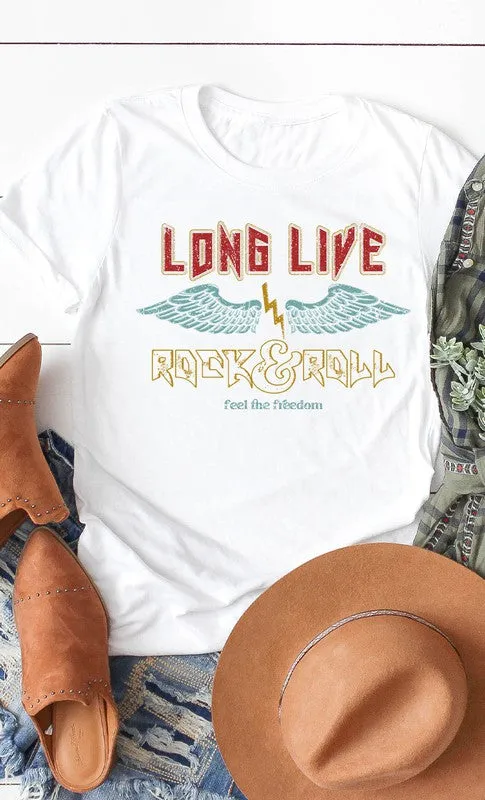 Vintage Long Live Rock and Roll Graphic Tee