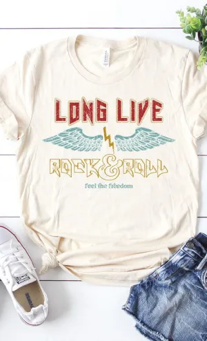 Vintage Long Live Rock and Roll Graphic Tee