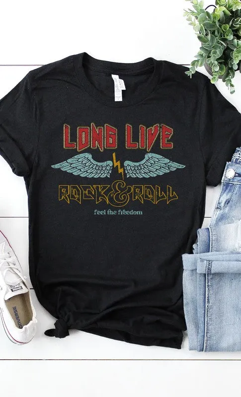 Vintage Long Live Rock and Roll Graphic Tee
