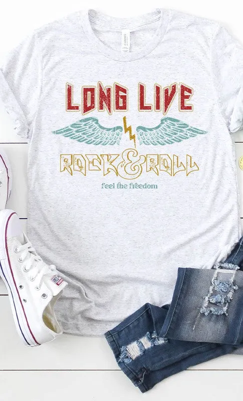 Vintage Long Live Rock and Roll Graphic Tee