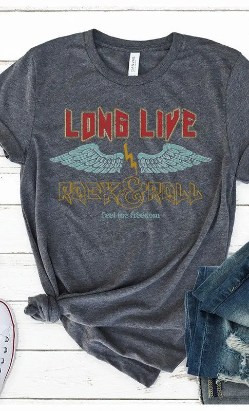 Vintage Long Live Rock and Roll Graphic Tee