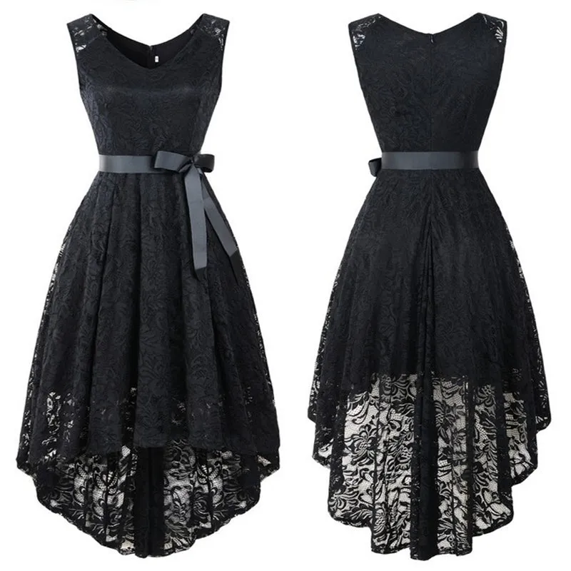 Vintage Sleeveless Lace Party Dress