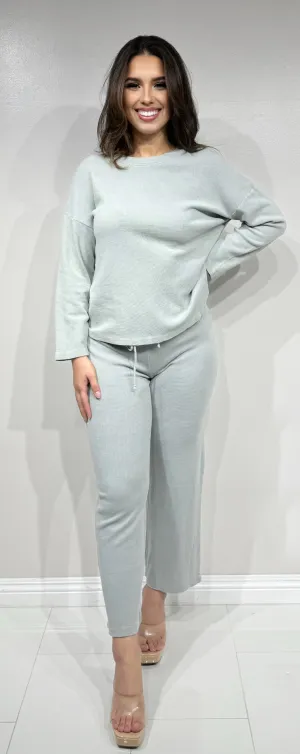 WAFFLE KNIT PANTS