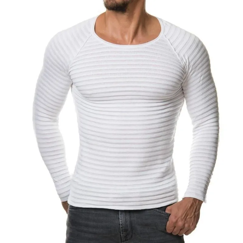 West Louis™ Vertical Stripes Hedging O-Neck Pullover Shirts