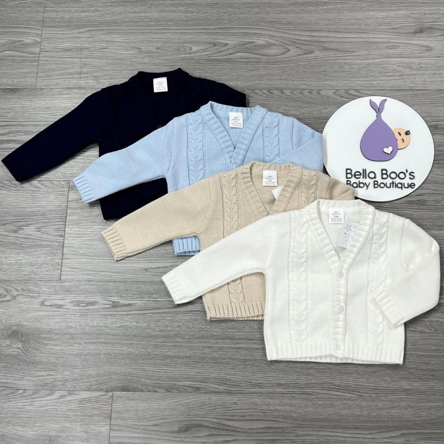 White Cable Knit Button Cardigan