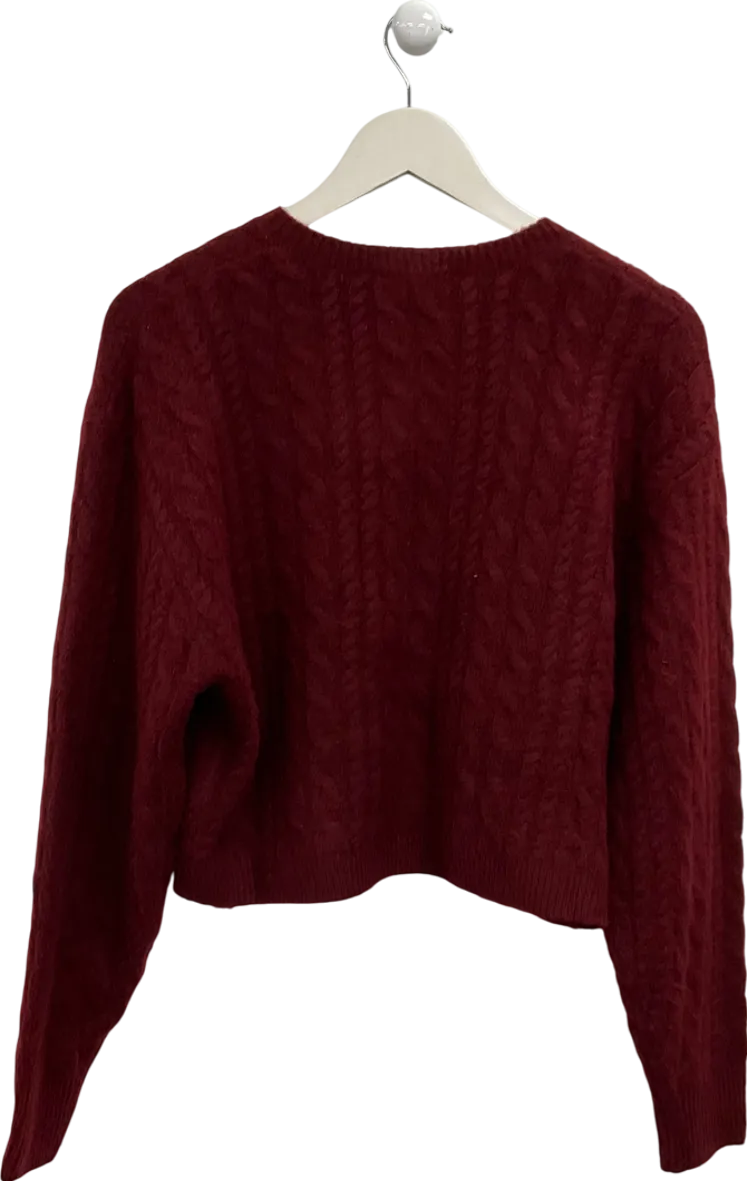 White Fox Red Betting On You Knit Cardigan Wine UK M/L
