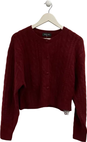 White Fox Red Betting On You Knit Cardigan Wine UK M/L