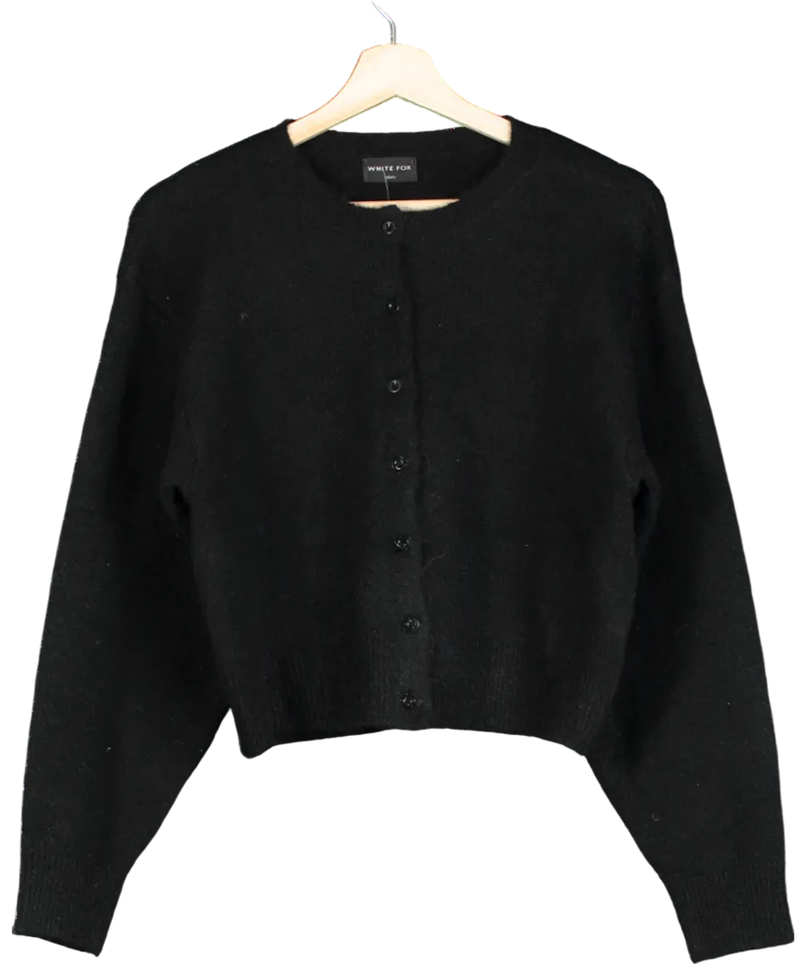 White Fox Warm Whispers Knit Cardigan Black UK XS/S