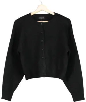 White Fox Warm Whispers Knit Cardigan Black UK XS/S