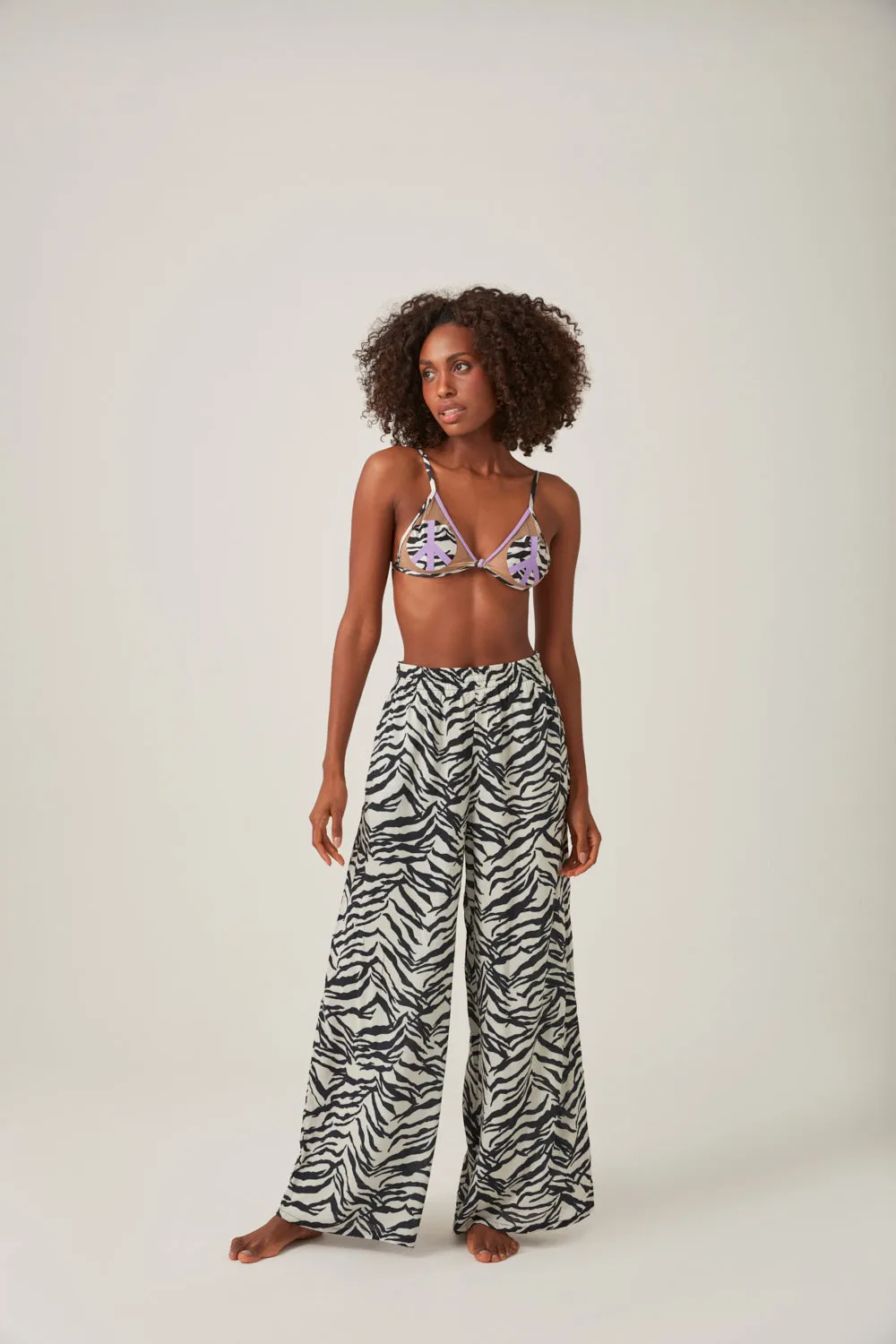 Wide Leg Beach Pants Zebra