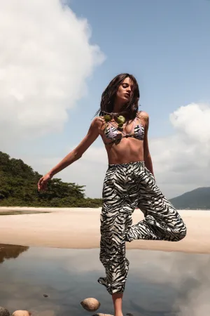 Wide Leg Beach Pants Zebra