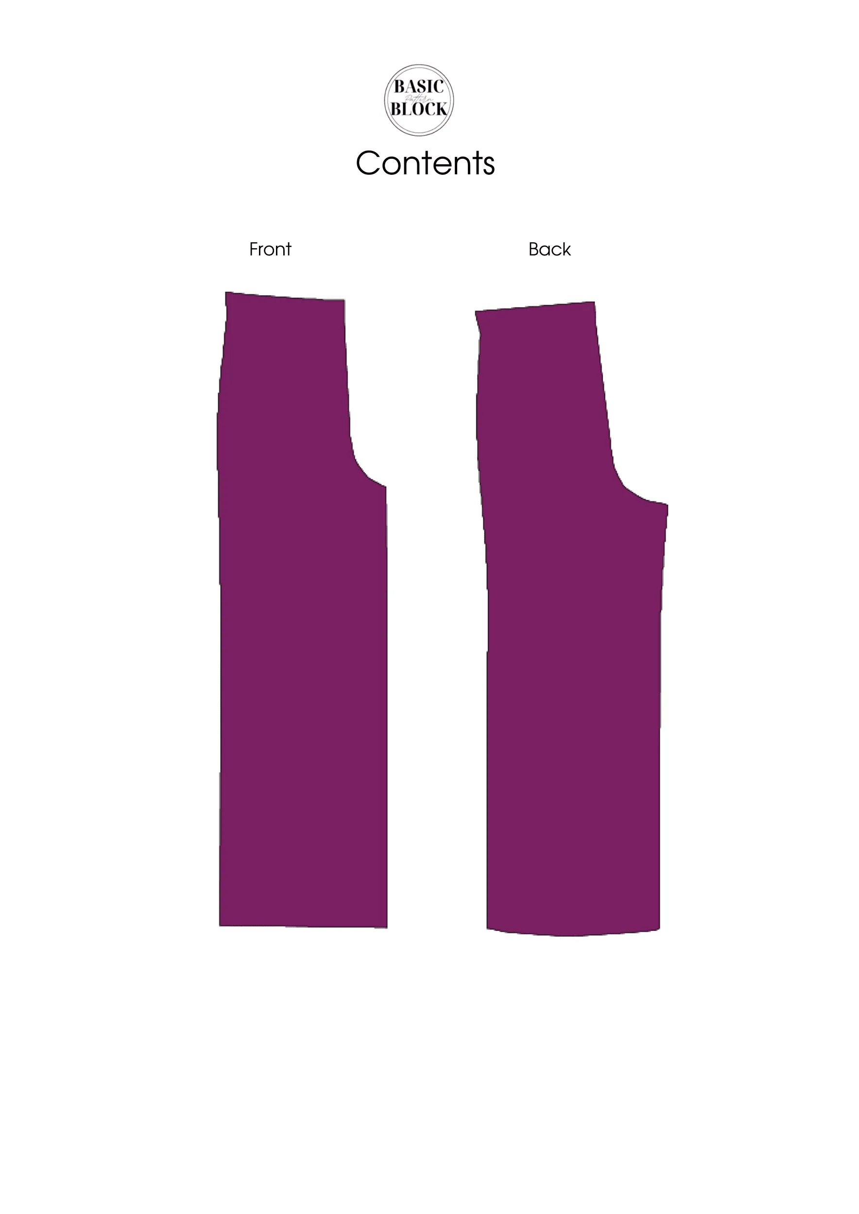 Wide Leg Pants -Custom Fit - Knitted Sewing Pattern Block