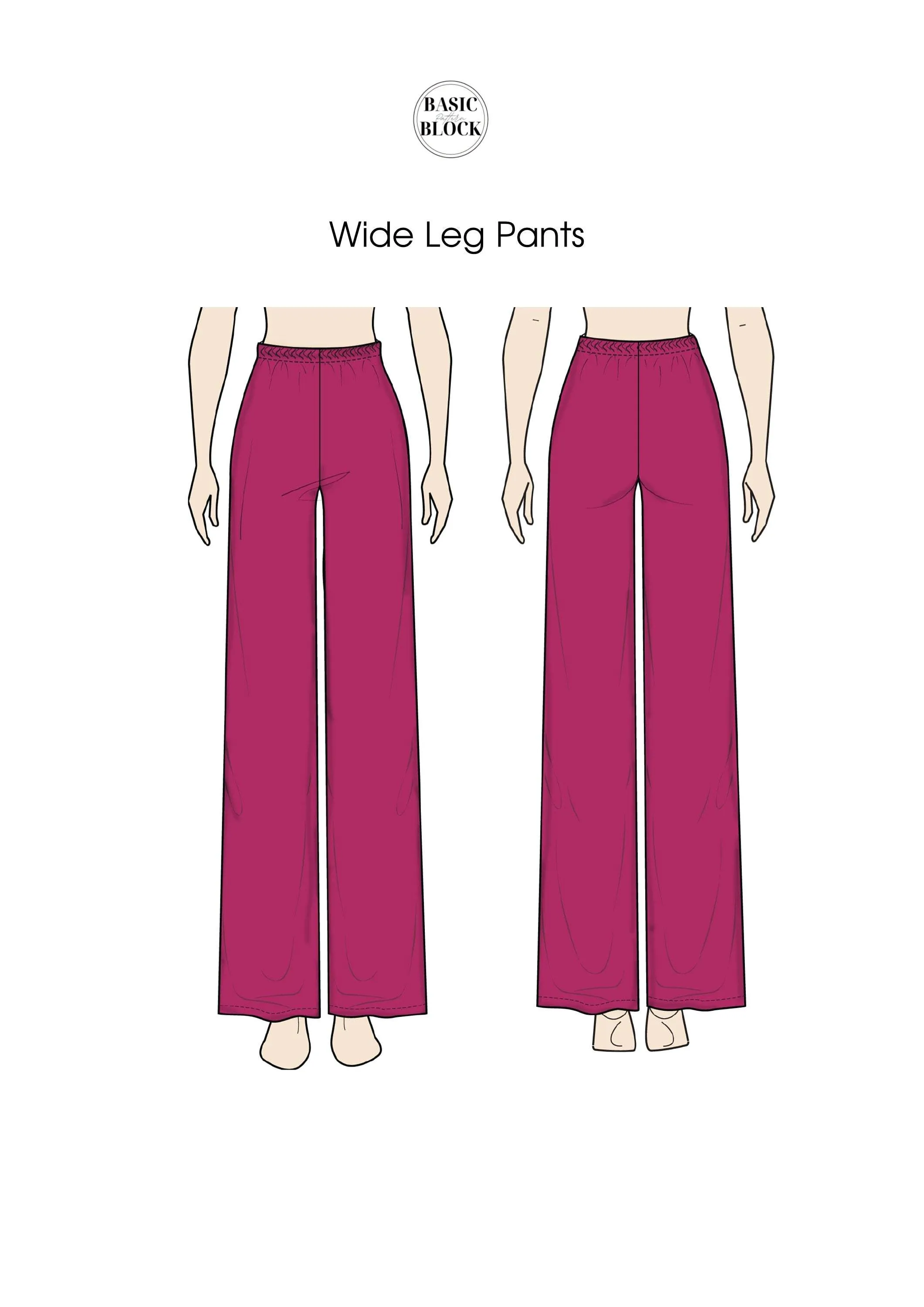 Wide Leg Pants -Custom Fit - Knitted Sewing Pattern Block
