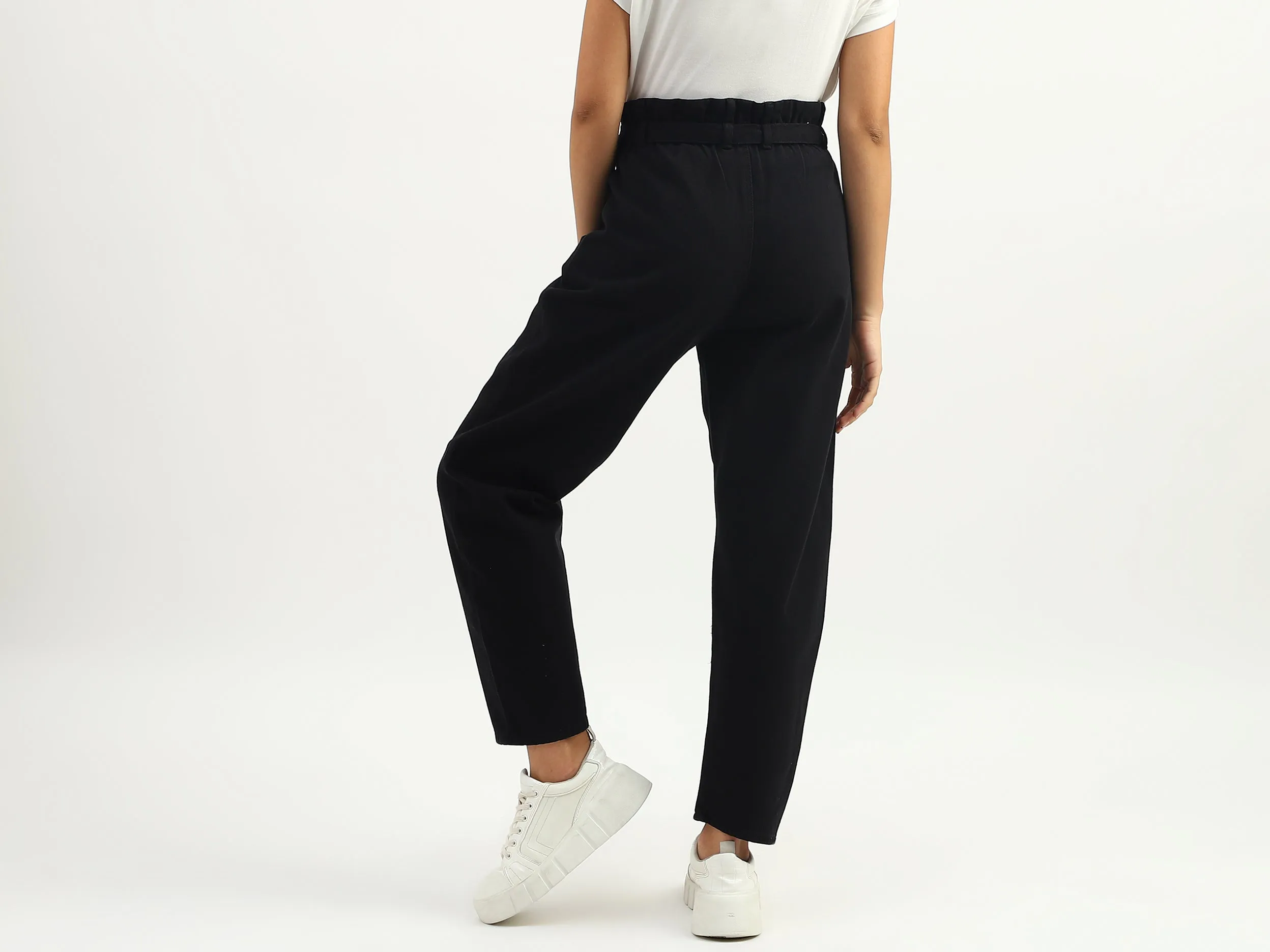 Women Solid Straight Fit Trousers