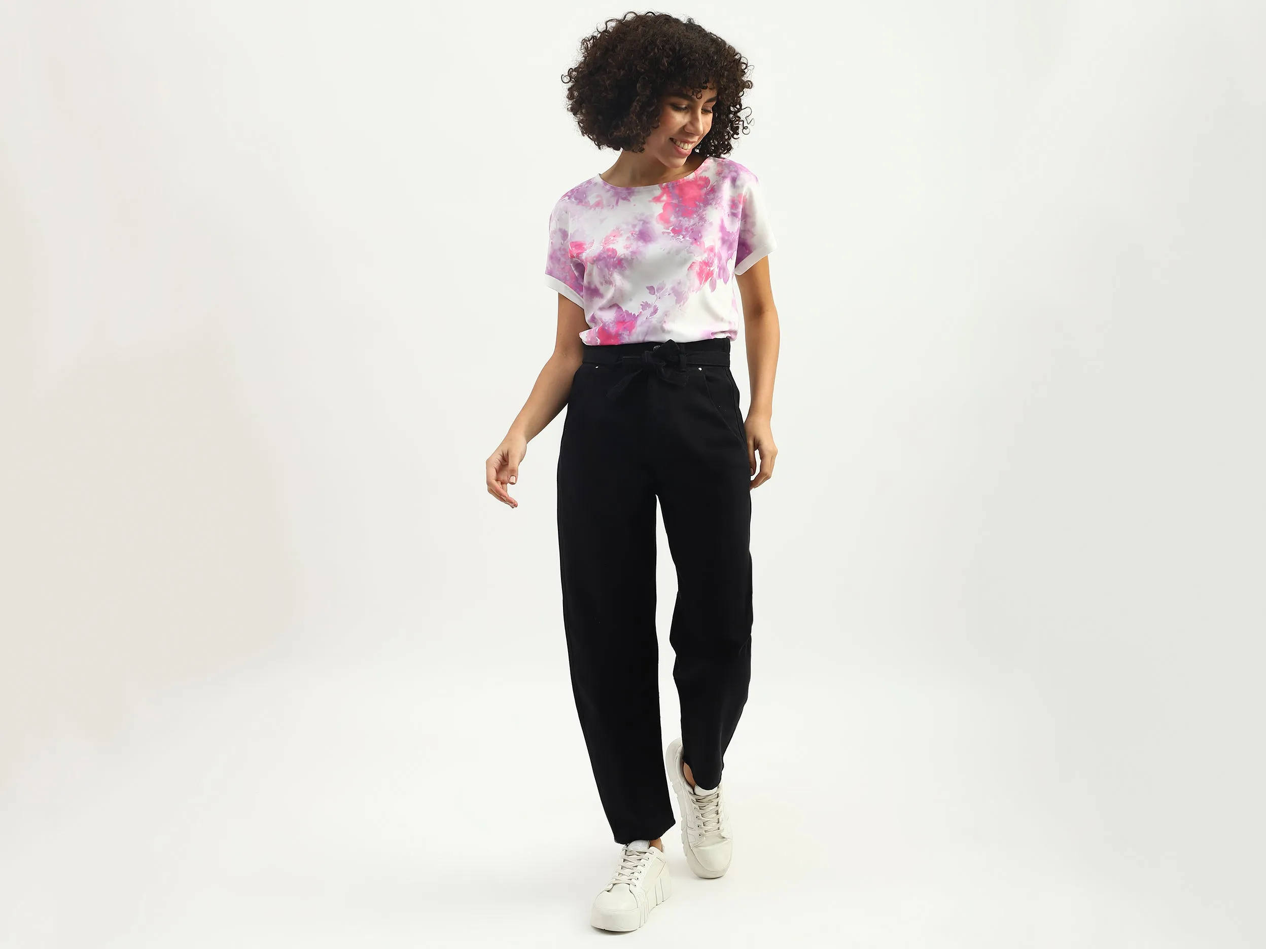 Women Solid Straight Fit Trousers