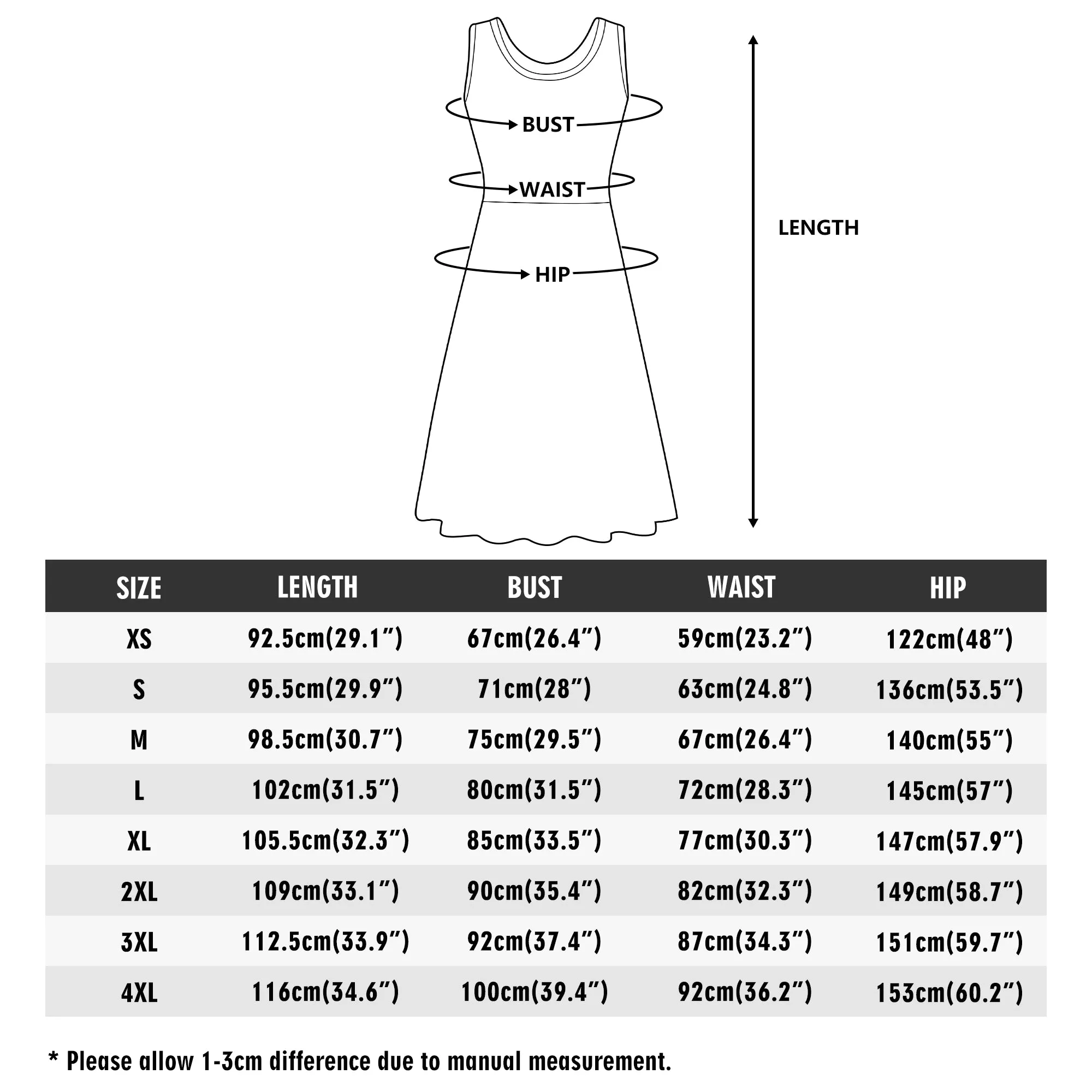 Women's Black and White Witchy Pattern Round Neck Sleeveless Tank Dress