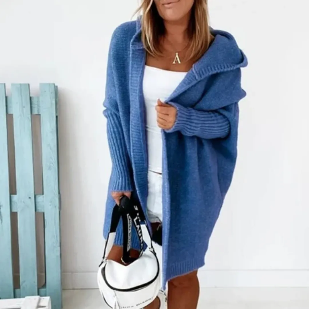 Women's Warm Long Hooded Cardigan | Knitted