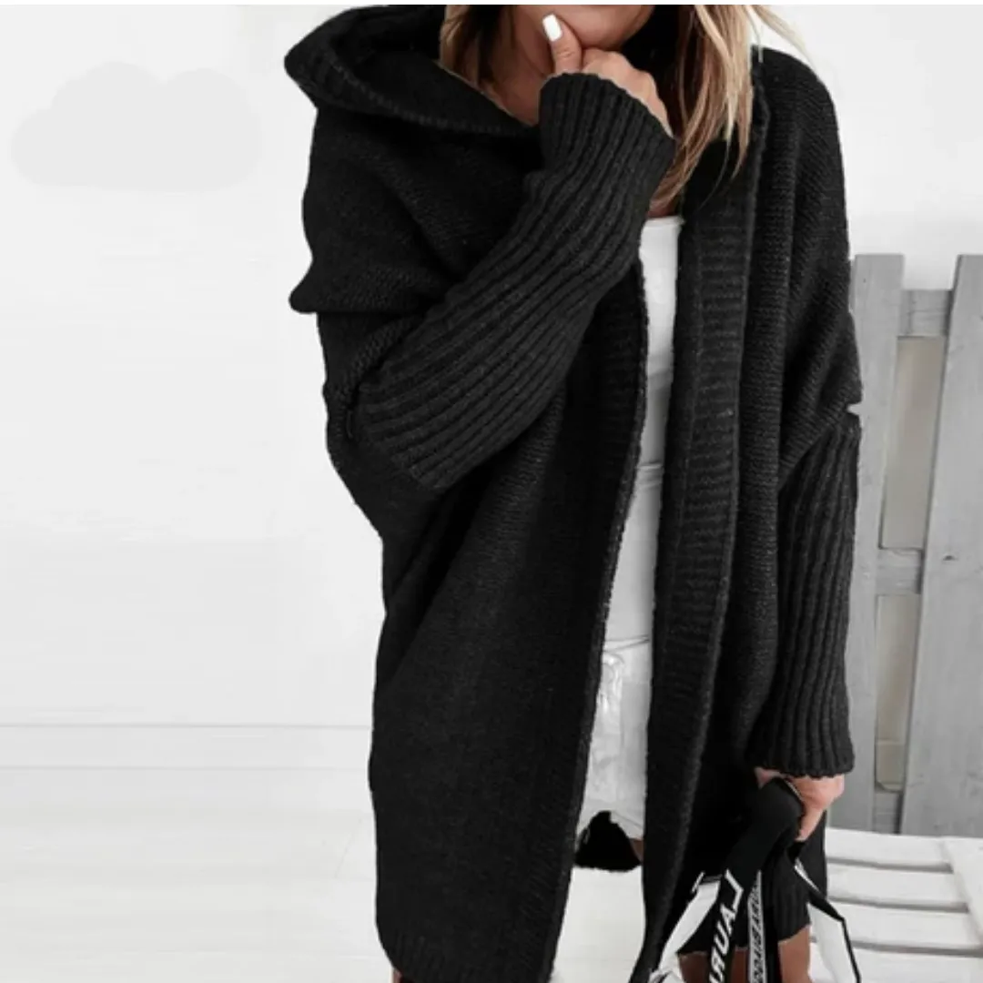 Women's Warm Long Hooded Cardigan | Knitted