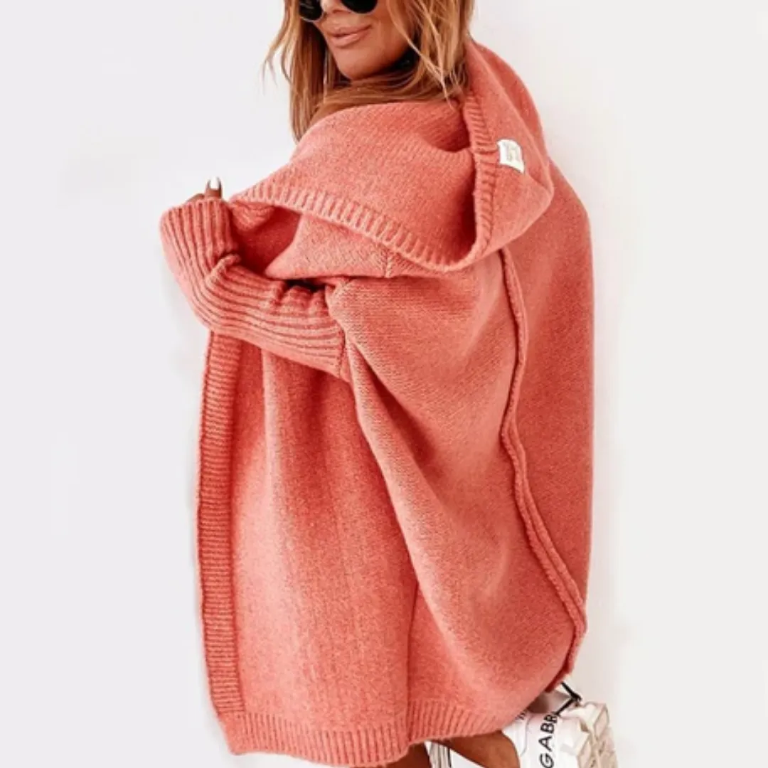 Women's Warm Long Hooded Cardigan | Knitted