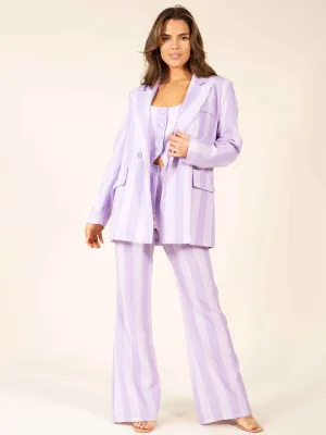WOMEN'S WIDE LEG STRIPES PANTS