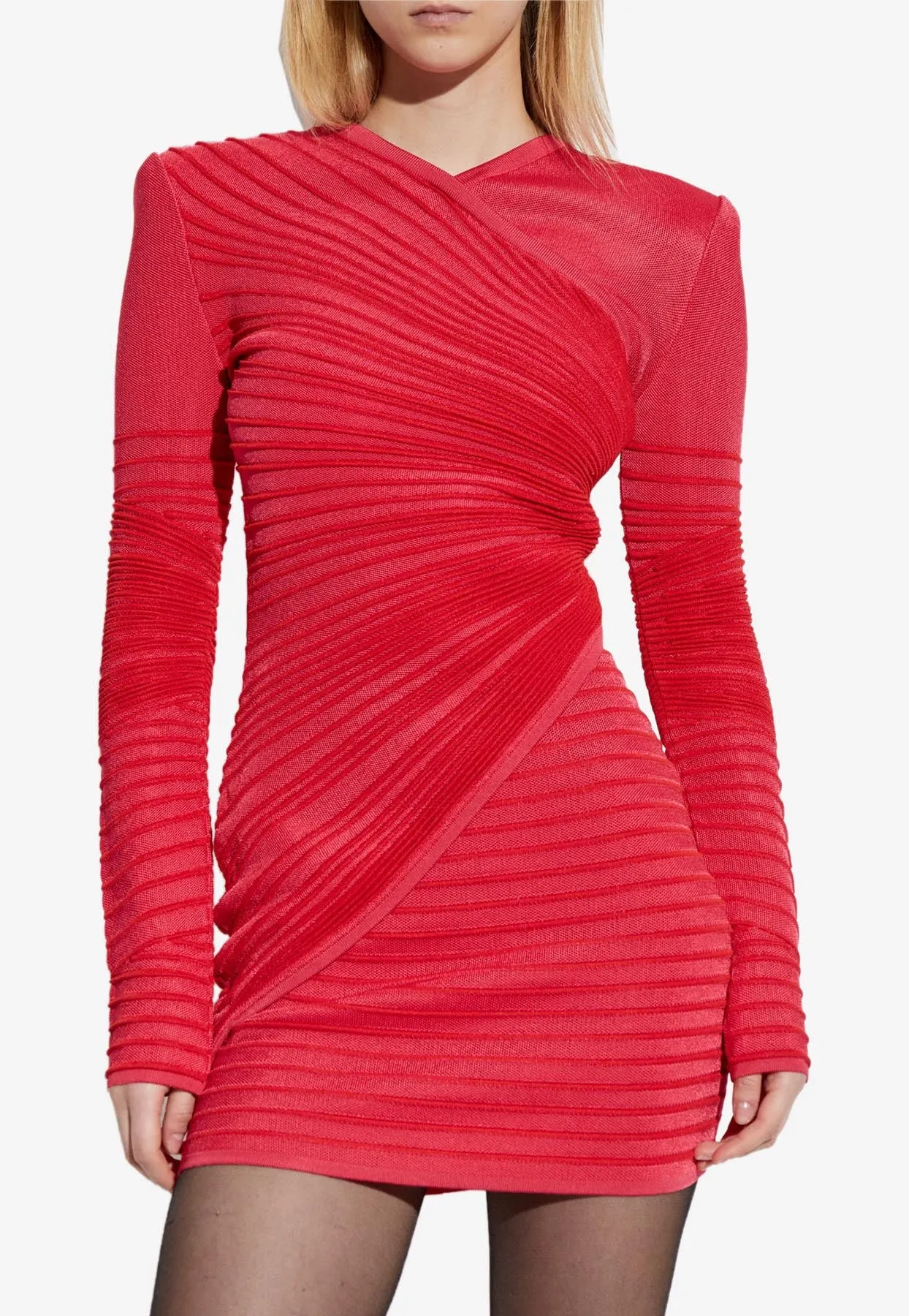 Wrap-Effect Mini Dress