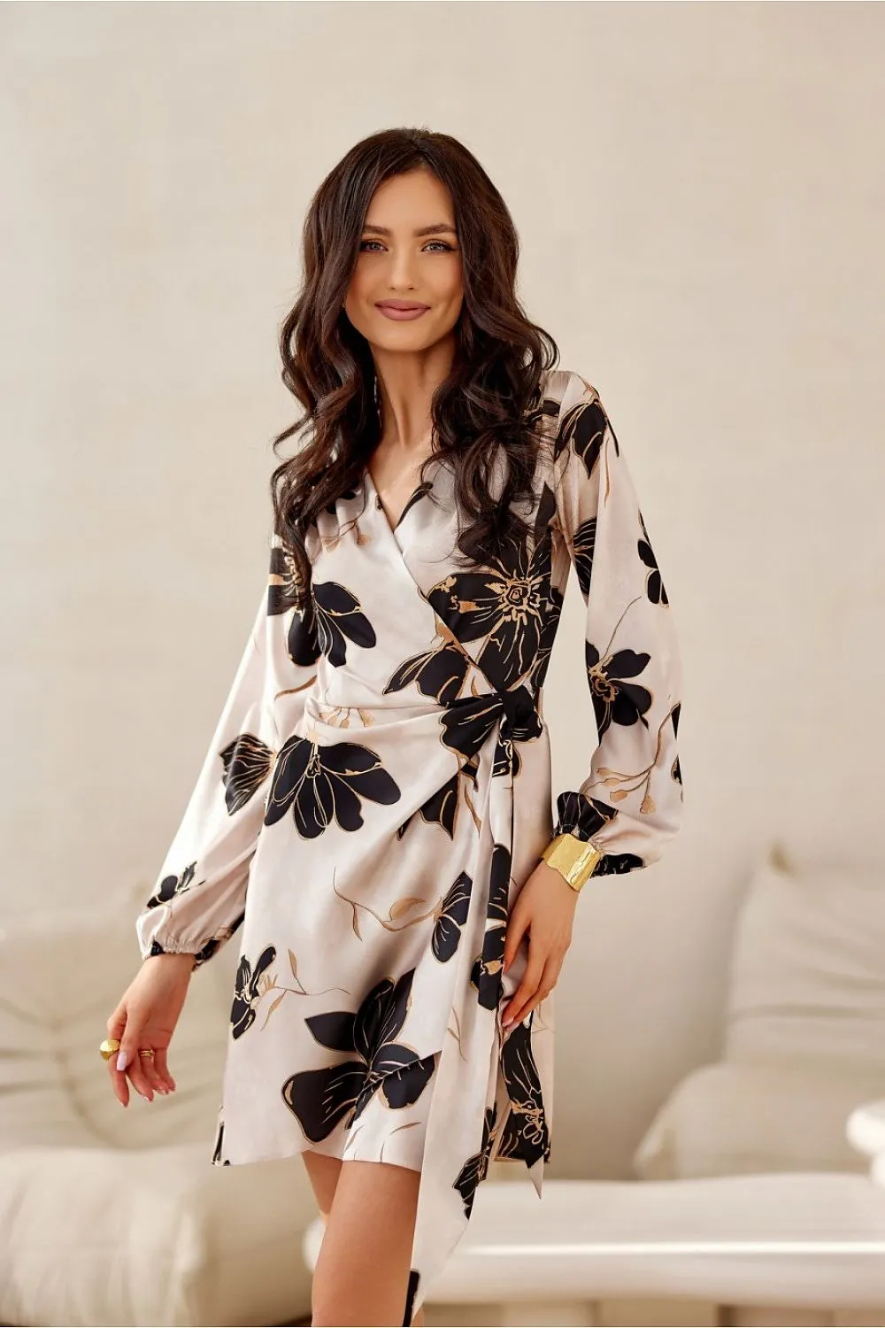 Wrap Flared Mini Dress