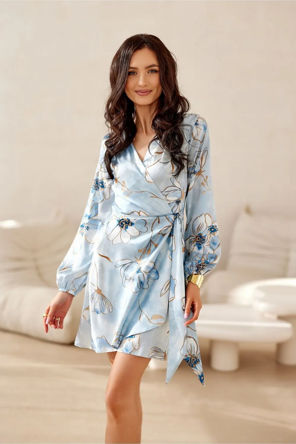 Wrap Flared Mini Dress