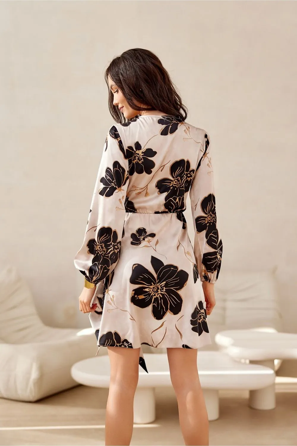 Wrap Flared Mini Dress