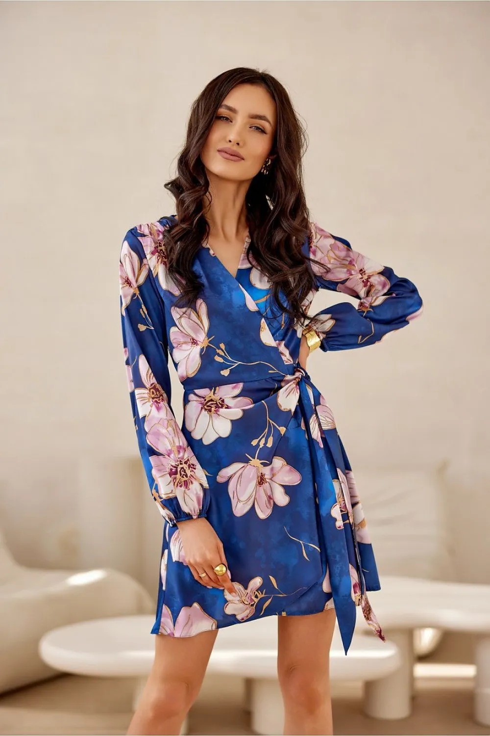 Wrap Flared Mini Dress
