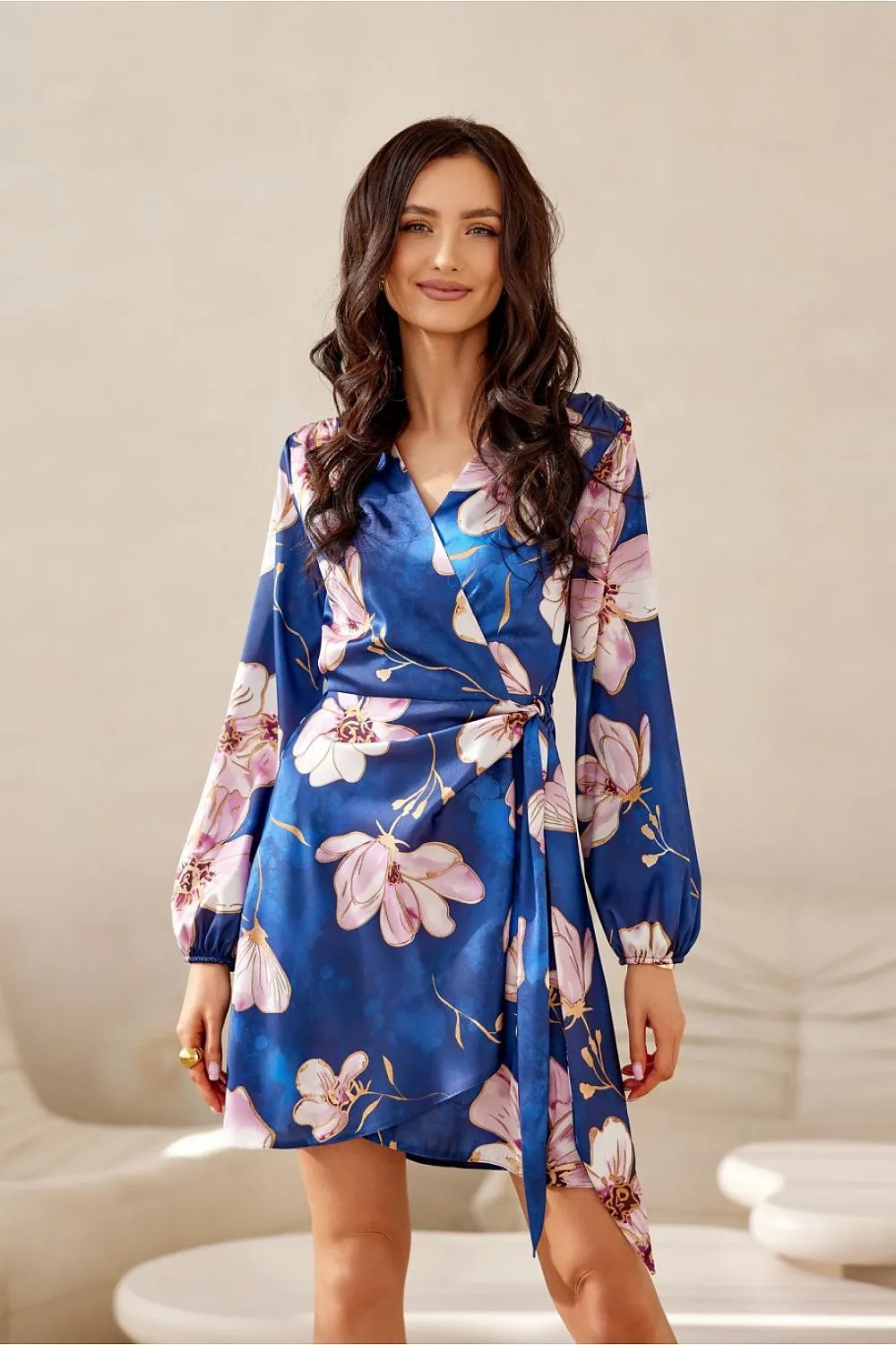 Wrap Flared Mini Dress