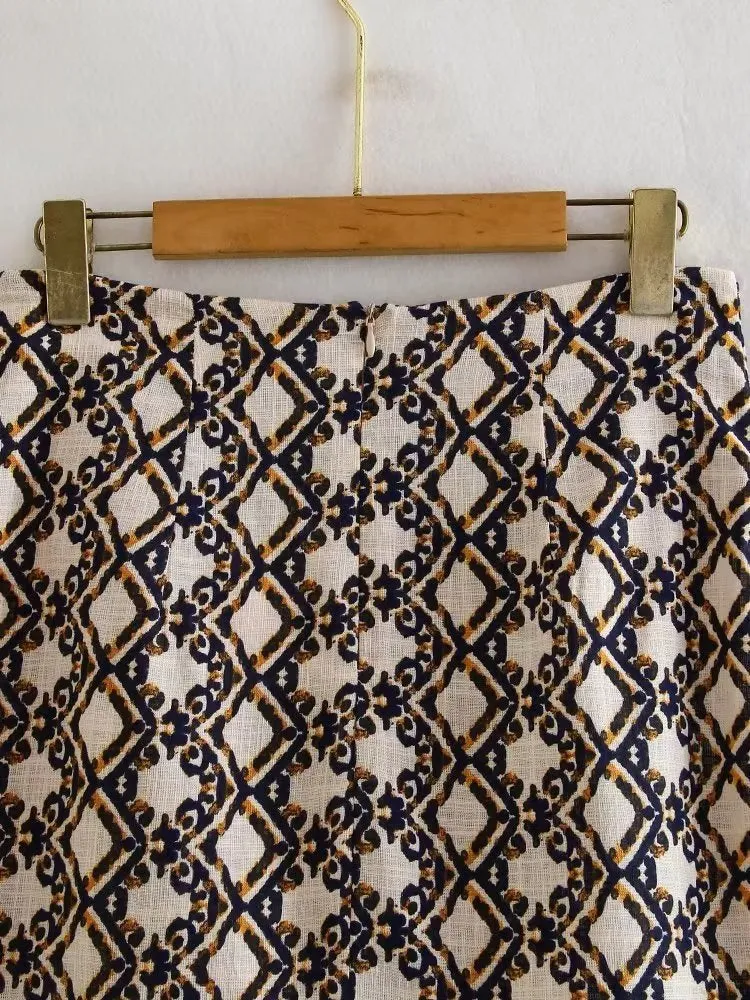Wrap-style Printed Sarongl Knot Skirt