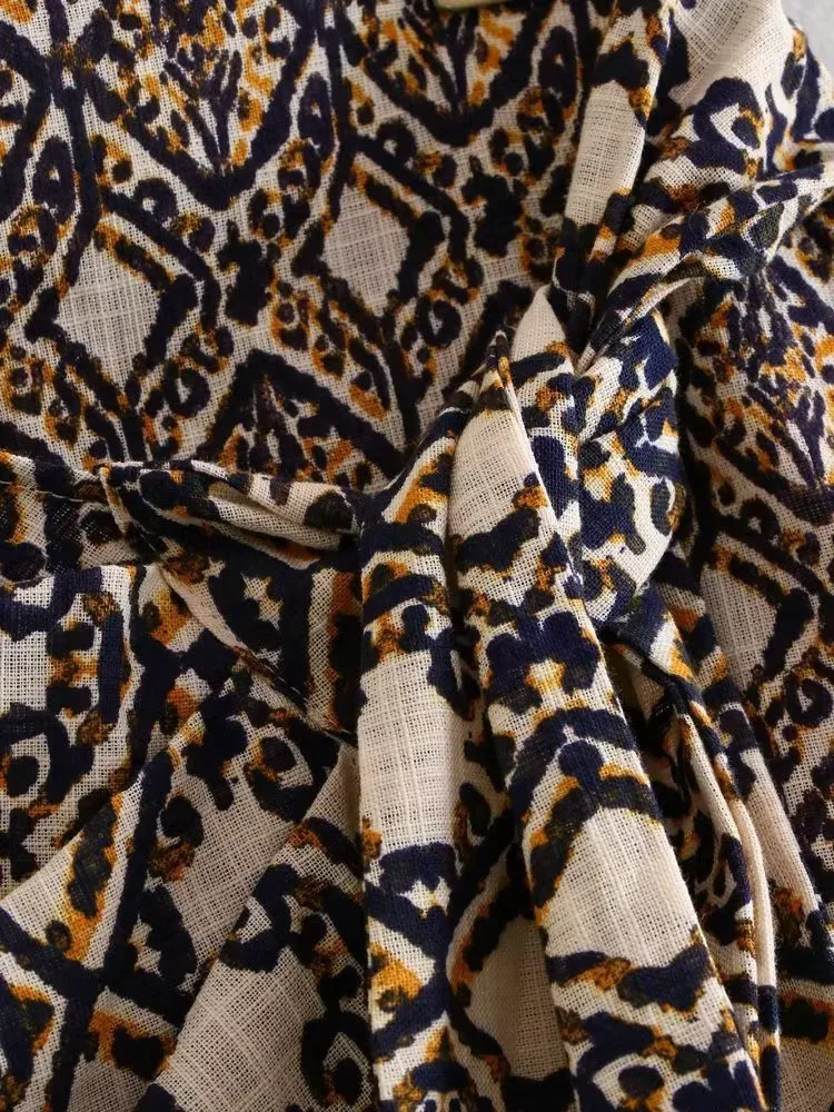 Wrap-style Printed Sarongl Knot Skirt
