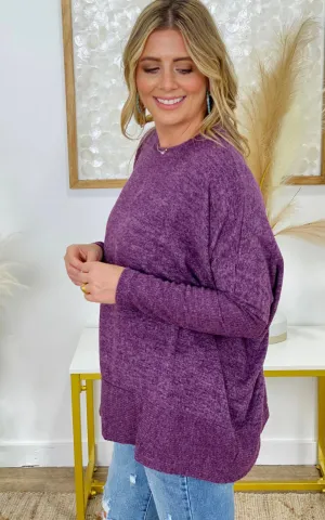 Zenana Brushed Melange Hacci Dolman Long Sleeve Oversized Sweater
